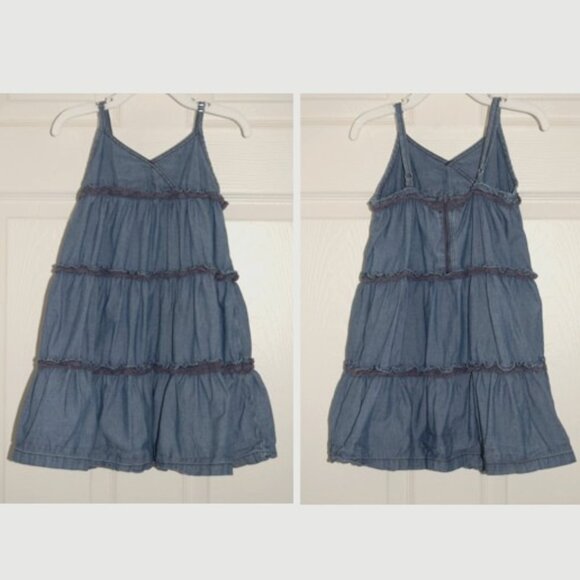 H&M Girls 4-5Y Denim Tiered Sun Dress, 100% Cotton - Picture 2 of 7